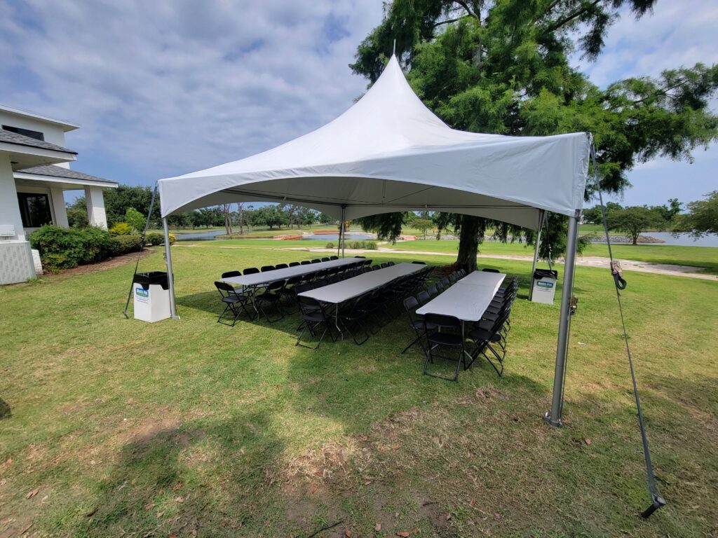 tent, tables, and chairs - delivered and set up